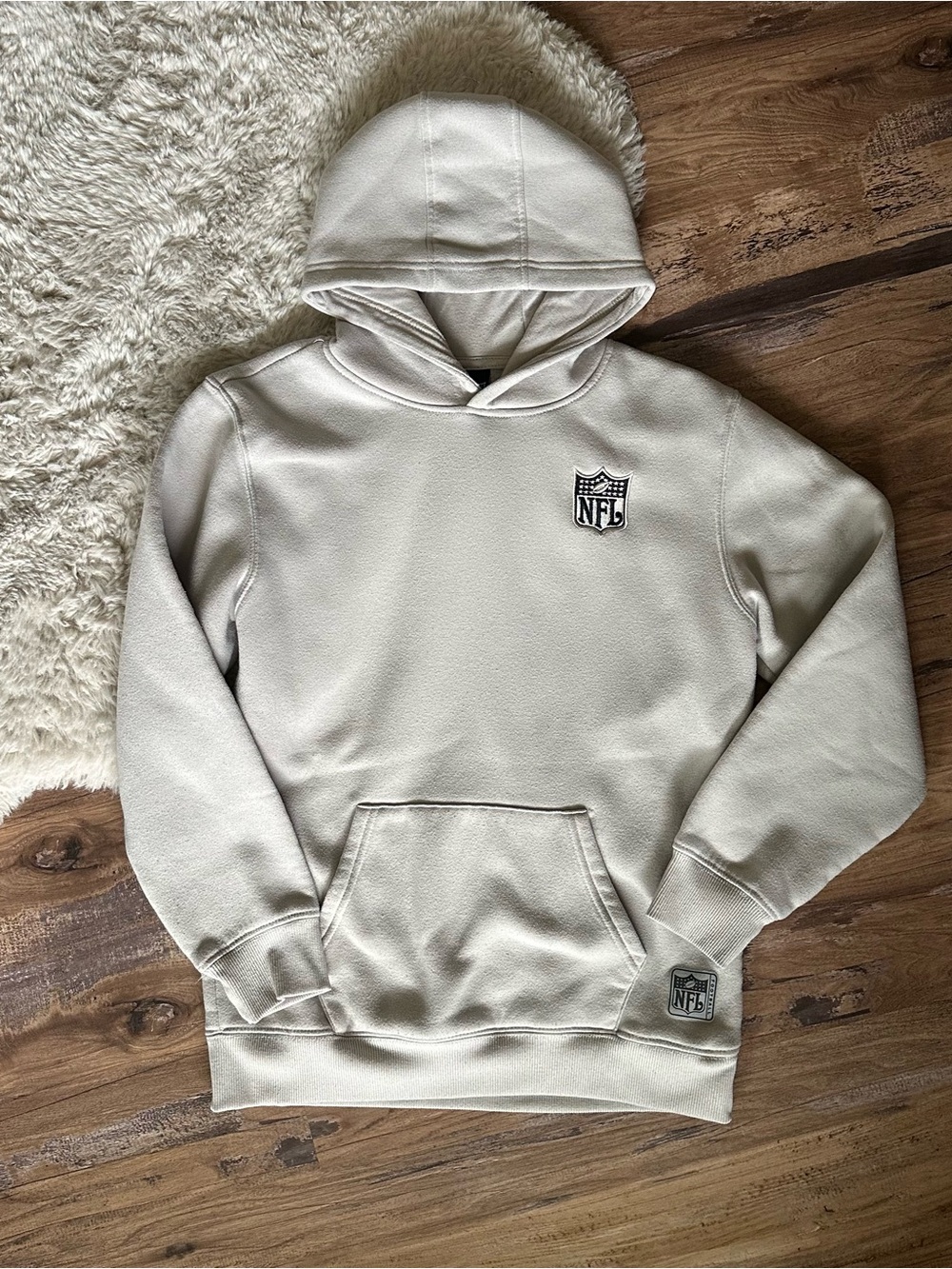 NFL Off-White Kids Pullover Hoodie with Embroidered Logo